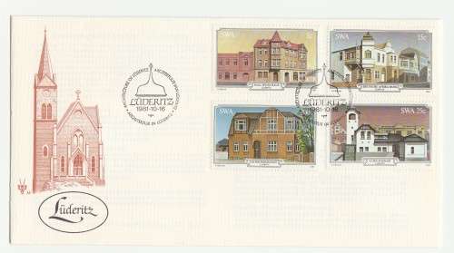 1981 South-West Africa Historic buildings of Luderitz FDC 34 & Miniature Sheet S4 Set