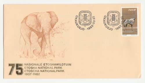 1982 South-West Africa The Etosha National Park 75th Anniversary Commemorative Cover