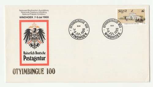1988 South-West Africa Otyimbingue 100 The Organised Postal Service in SWA Commemorative Cover