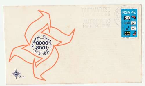 1975 RSA Automatic Mail Sorting FDC 2.8
