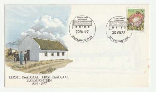 1977 RSA First Raadsaal Bloemfontein Commemorative Cover