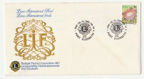1981 RSA Lions International Fund Commemorative Cover & Date-stamp Card Set