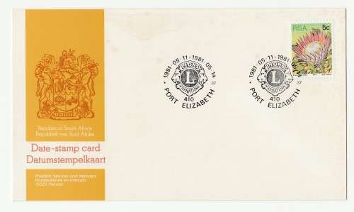 1981 RSA Lions International Fund Commemorative Cover & Date-stamp Card Set