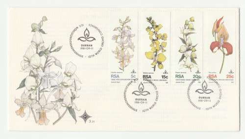 1981 RSA 10th World orchid Conference FDC 3.31, Mini Sheet & FDC S8 Set
