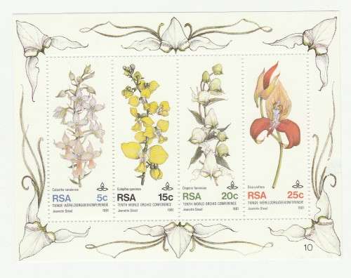 1981 RSA 10th World orchid Conference FDC 3.31, Mini Sheet & FDC S8 Set