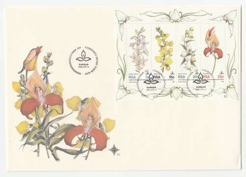 1981 RSA 10th World orchid Conference Mini Sheet & FDC S8 Set