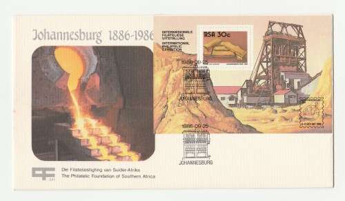 1986 RSA Johannesburg: City of Gold The Philatelic Foundation of Southern Africa Miniature Sheet