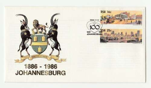 1986 RSA Johannesburg Centenary Commemorate Cover