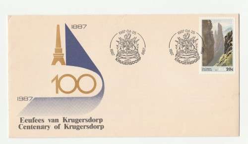 1987 RSA Centenary of Krugersdorp Commemorative Cover