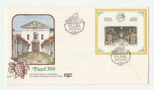 1987 RSA Paarl 300 The Philatelic Foundation of Southern Africa Miniature Sheet Single Format SA2
