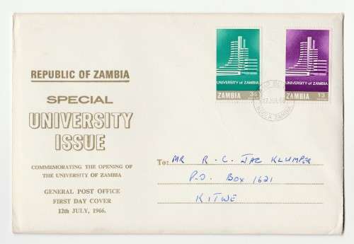 1966 Zambia Commemorating the Opening of the University of Zambia FDC