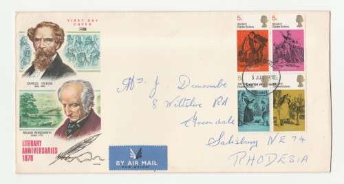 1970 GB Literary Anniversaries FDC