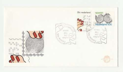 1975 Nederland Braille Postzegel (Braille) FDC 143