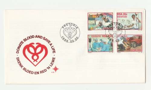 1986 RSA Donate Blood FDC 4.15