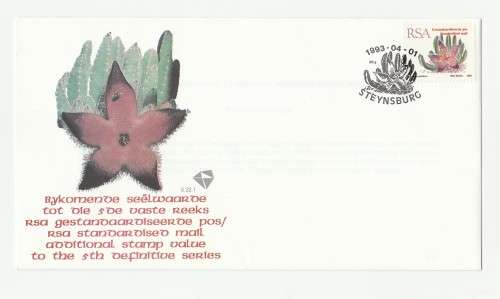 1993 RSA Standardised Mail Additional Stamp Value 5th Definitive Series FDC 5.22.1