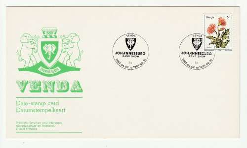 1981 Venda Rand Show Johannesburg Date-stamp Card