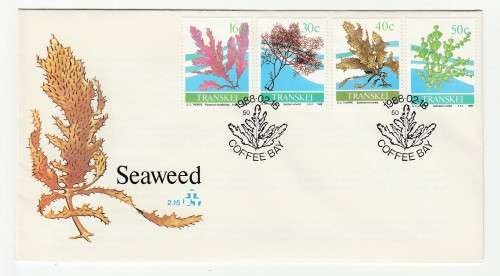 1988 Transkei Seaweed FDC 2.15 and Blocks Set