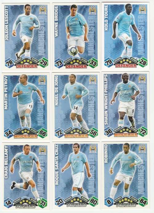 Topps Match Attax PL 2009/2010 - Manchester City Set