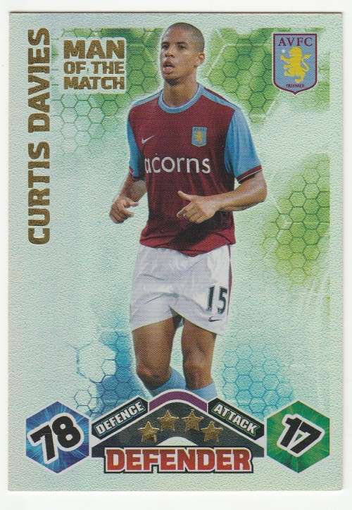 Topps Match Attax PL 2009/2010 - Man of the Match - Curtis Davies (AVFC)