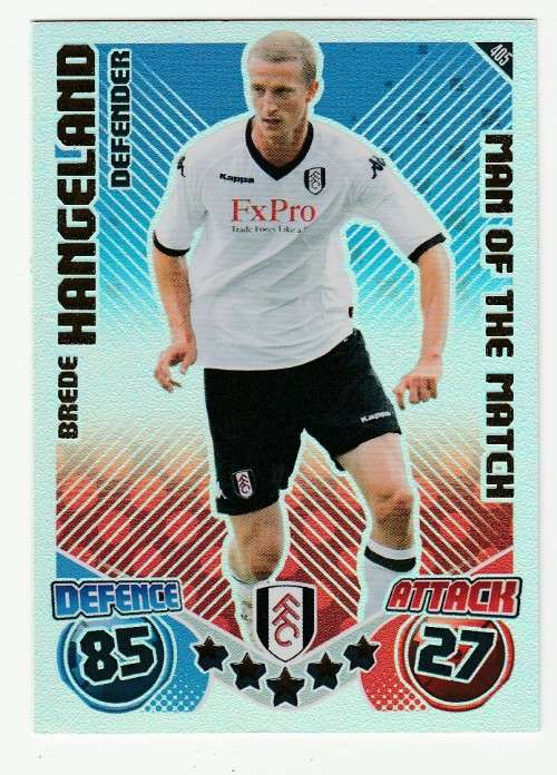 Topps Match Attax PL 2010/2011 - Man ot the Match - Brede Hangeland