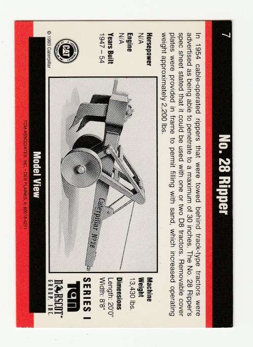 1993 TCM Caterpillar Earthmovers Series I No. 28 Ripper 7