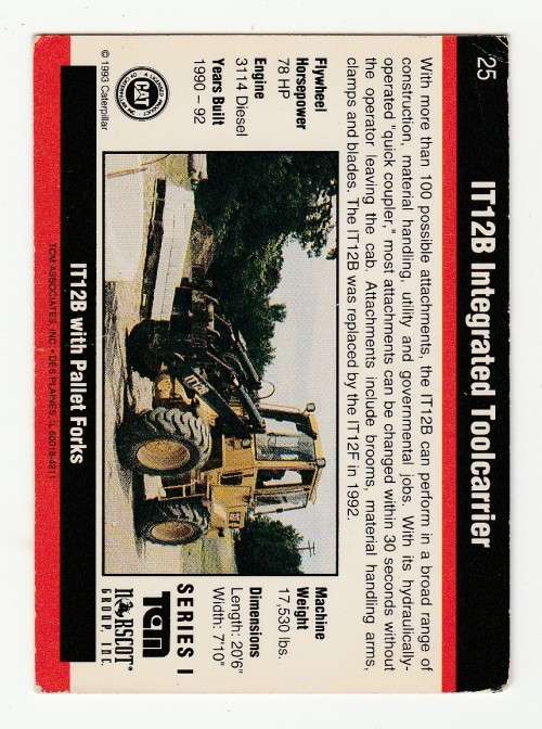 1993 TCM Caterpillar Earthmovers Series I IT12B Ingegrated Toolcarrier 25