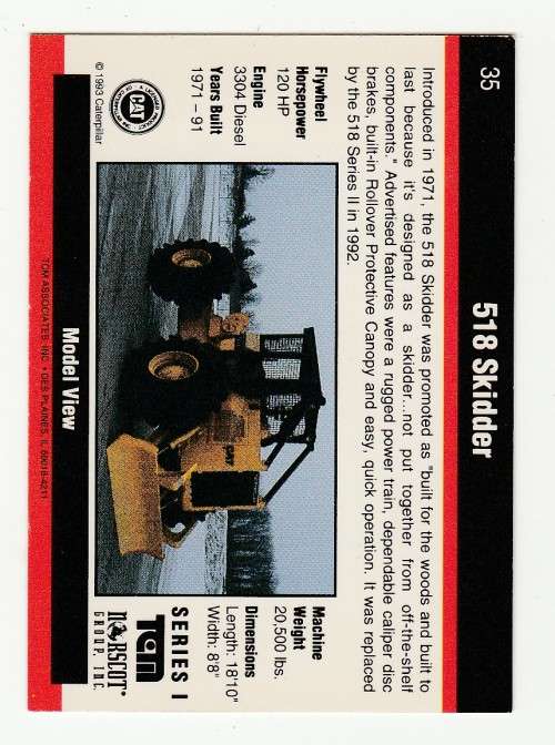 1993 TCM Caterpillar Earthmovers Series I 518 Skidder 35