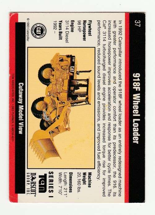 1993 TCM Caterpillar Earthmovers Series I 918F Wheel Loader 37