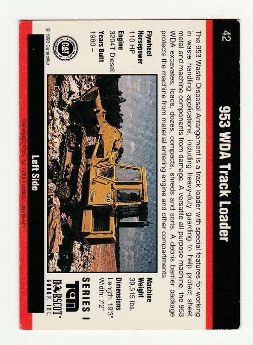 1993 TCM Caterpillar Earthmovers Series I 953 WDA Track Loader 42