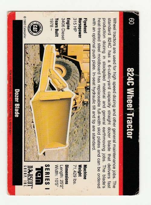 1993 TCM Caterpillar Earthmovers Series I 9824C Wheel Tractor 60