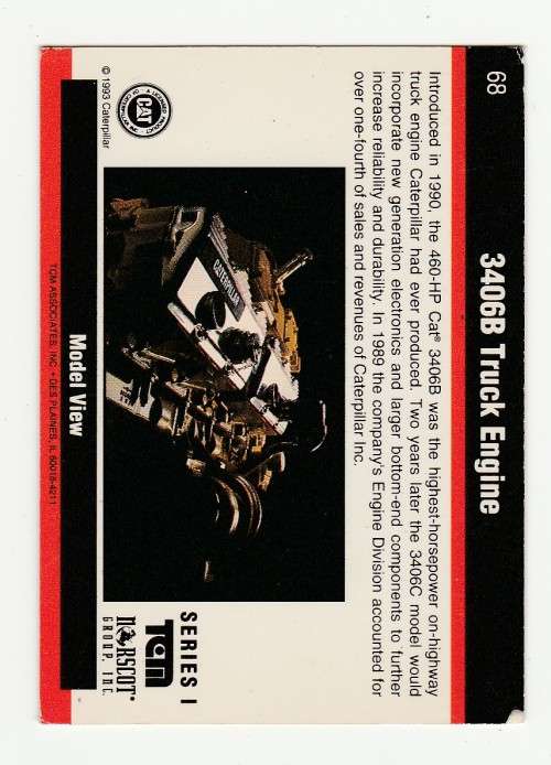 1993 TCM Caterpillar Earthmovers Series I 3406B Truck Engine 68