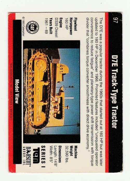 1993 TCM Caterpillar Earthmovers Series I D7E Track-Type Tractor 97
