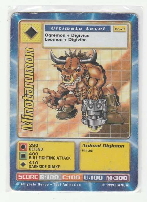 1999 Bandai Digimon 1st Edition Minotarumon Bo-21
