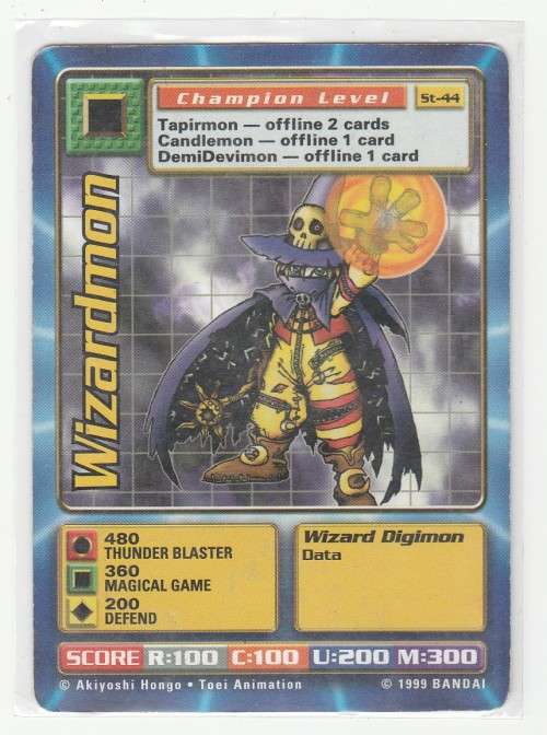 1999 Bandai Digimon 1st Edition Wizardmon St-44