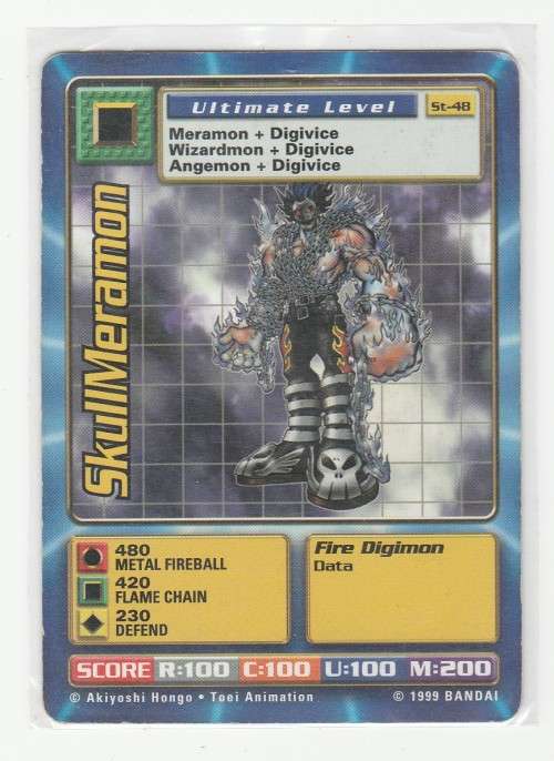 1999 Bandai Digimon 1st Edition SkullMeramon St-48