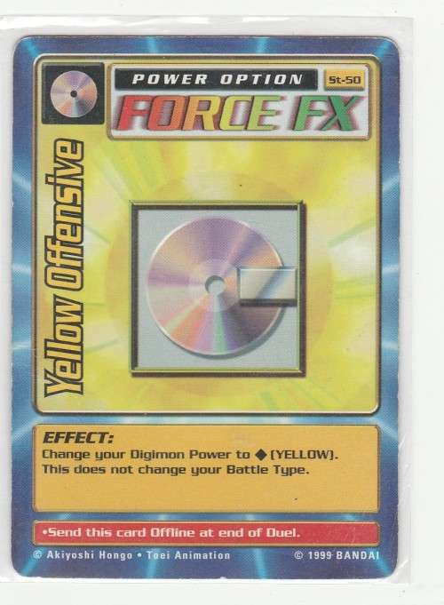 1999 Bandai Digimon 1st Edition Yellow Offensive St-50