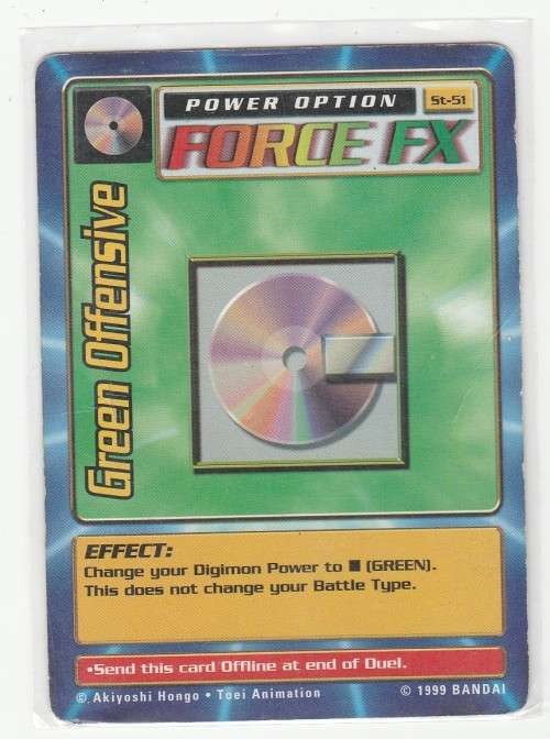 1999 Bandai Digimon 1st Edition Green Offensive St-51