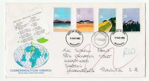 British 1983 Commonwealth day 14 March Cover