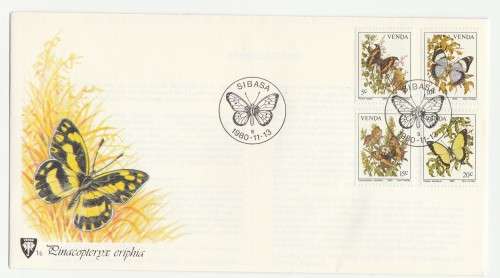1980 Venda Butterflies in Venda FDC 1.5