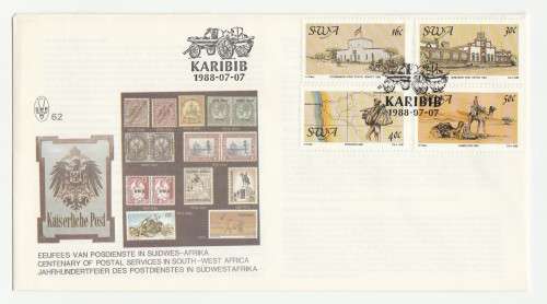 1988 South-West Africa Centenary of Postal Service in SWA FDC 62