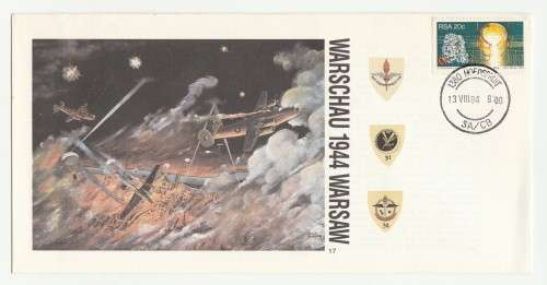 1984 RSA Warsaw 1944 Commemorate FDC SAAF 17 Set