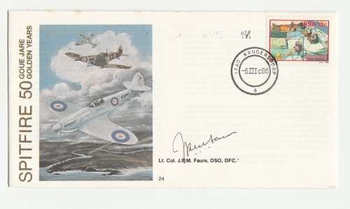 1986 RSA Spitfire 50 Golden Years # 4013/8000 Commemorate FDC SAAF 24 Set