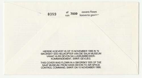 1986 RSA 21st Anniversary NADS # 4797/7000 Commemorate FDC SAAF 27 Set