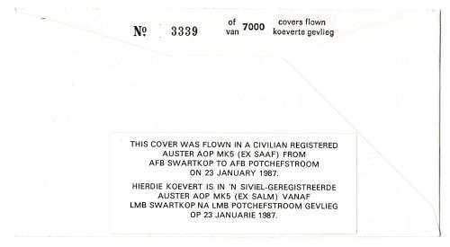 1987 RSA 42nd Anniversary of the 42 Squadron # 3339/7000 Commemorate FDC SAAF 28  Set