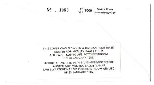 1987 RSA 42nd Anniversary of the 42 Squadron # 3339/7000 Commemorate FDC SAAF 28  Set