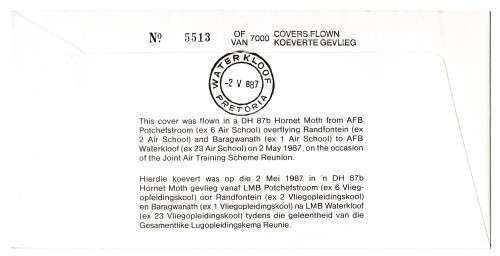 1987 RSA Joint Training Scheme 1940-1945 # 5513/7000 Commemorate FDC SAAF 29a  Set
