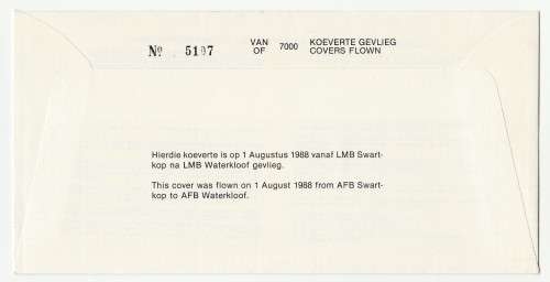 1988 RSA 50th Anniversary Waterkloof # 5107/7000 Commemorate FDC SAAF 33 Set