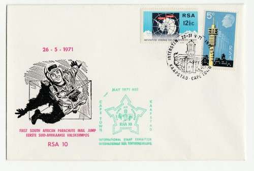 1971 RSA First South African Parachute Mail Jump RSA 10 Commemorate FDC