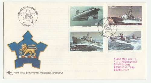 1982 RSA Naval Base Simonstown FDC 3.36 Fleet Mail Office