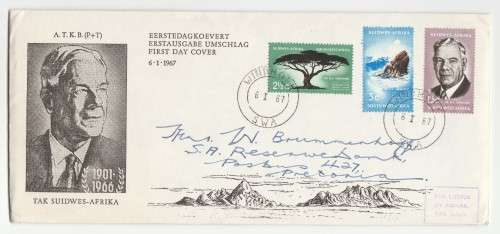 1967 South-West Africa A.T.K.B. (P+T) Dr H F Verwoerd FDC